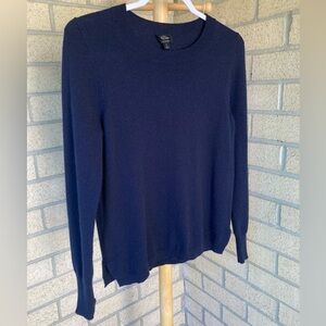 J. Crew 100% Cashmere Navy Blue Crewneck Sweater Size Small